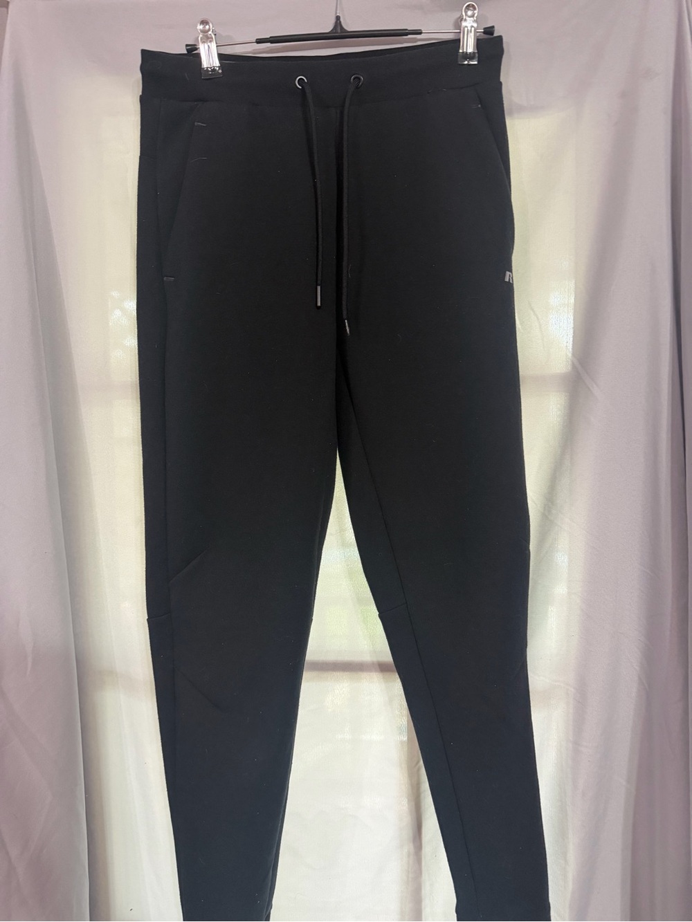 Russell Athletic Black Slim Tapered Joggers with Drawstring